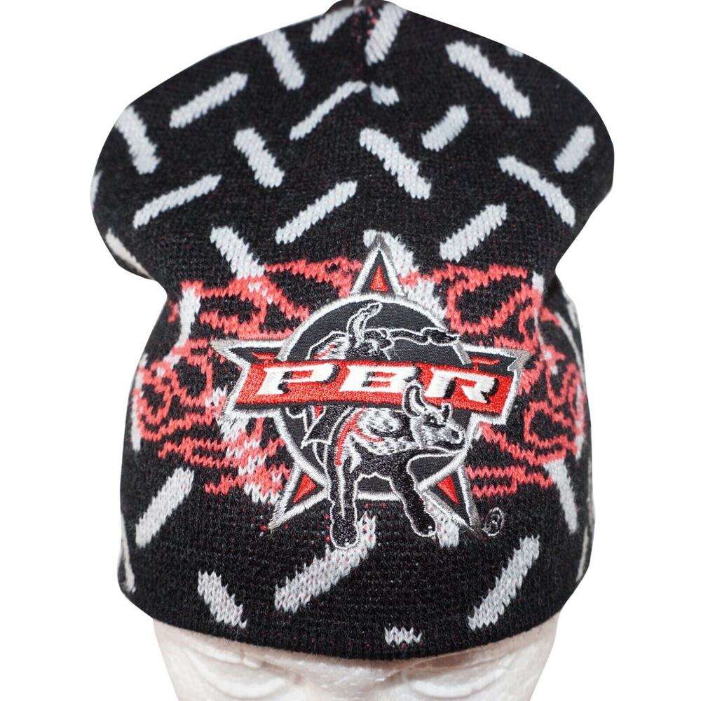 Vintage PBR Beanie Cap - Professional Bull Riders Black Sports Hat One Size 2005